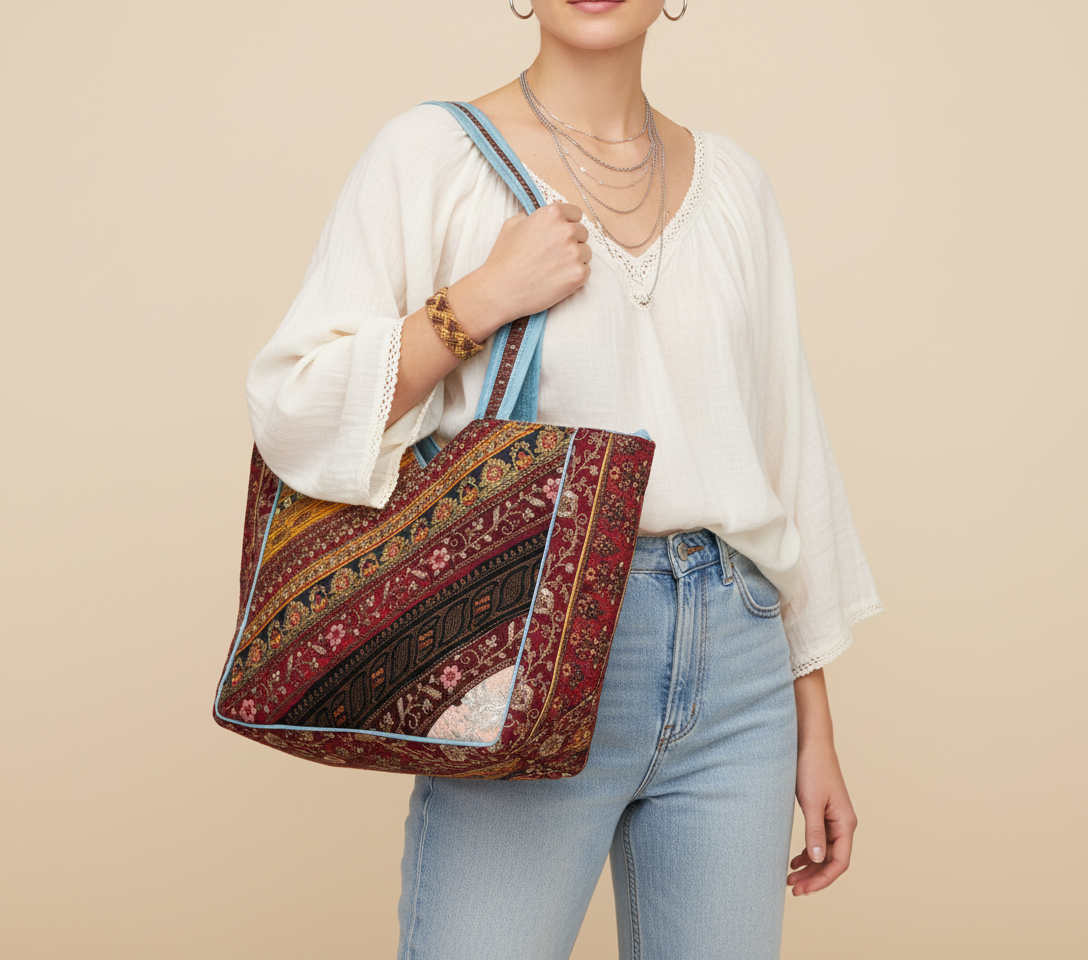 Gotta Patti No Tassel Azure Elegance tote bag back view