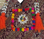 Gotta Patti Shell Tassel Ember Festival tote bag side view showing depth