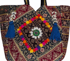 Gotta Patti Shell Tassel Sapphire Festival tote bag back view