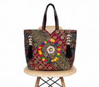Gotta Patti Shell Tassel Crimson Festival tote bag texture detail close-up
