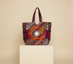 Gotta Patti Shell Tassel Wine Festival tote bag front view — Mystic Dhaga