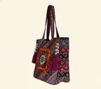 Gotta Patti Shell Tassel Wine Festival tote bag side view showing depth