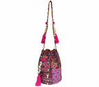 Shell Tassel Garnet Arch (Medium) bucket bag back view