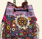 Shell Tassel Lilac Prism (Medium) bucket bag back view