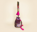 Shell Tassel Lilac Prism (Medium) bucket bag isometric angle