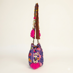 Shell Tassel Indigo Ring (Mini) bucket bag back view