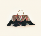 Shell Tassel Ratrani crossbody bag side view showing depth