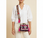 Shell Tassel Kajariya crossbody bag front view — Mystic Dhaga