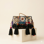 Shell Tassel Kali Rangoli crossbody bag back view