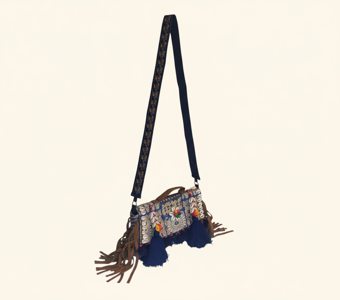 Shell Tassel Samudra crossbody bag back view