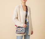 Shell Tassel Neelam crossbody bag front view — Mystic Dhaga