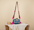 Shell Tassel Meenakari crossbody bag back view