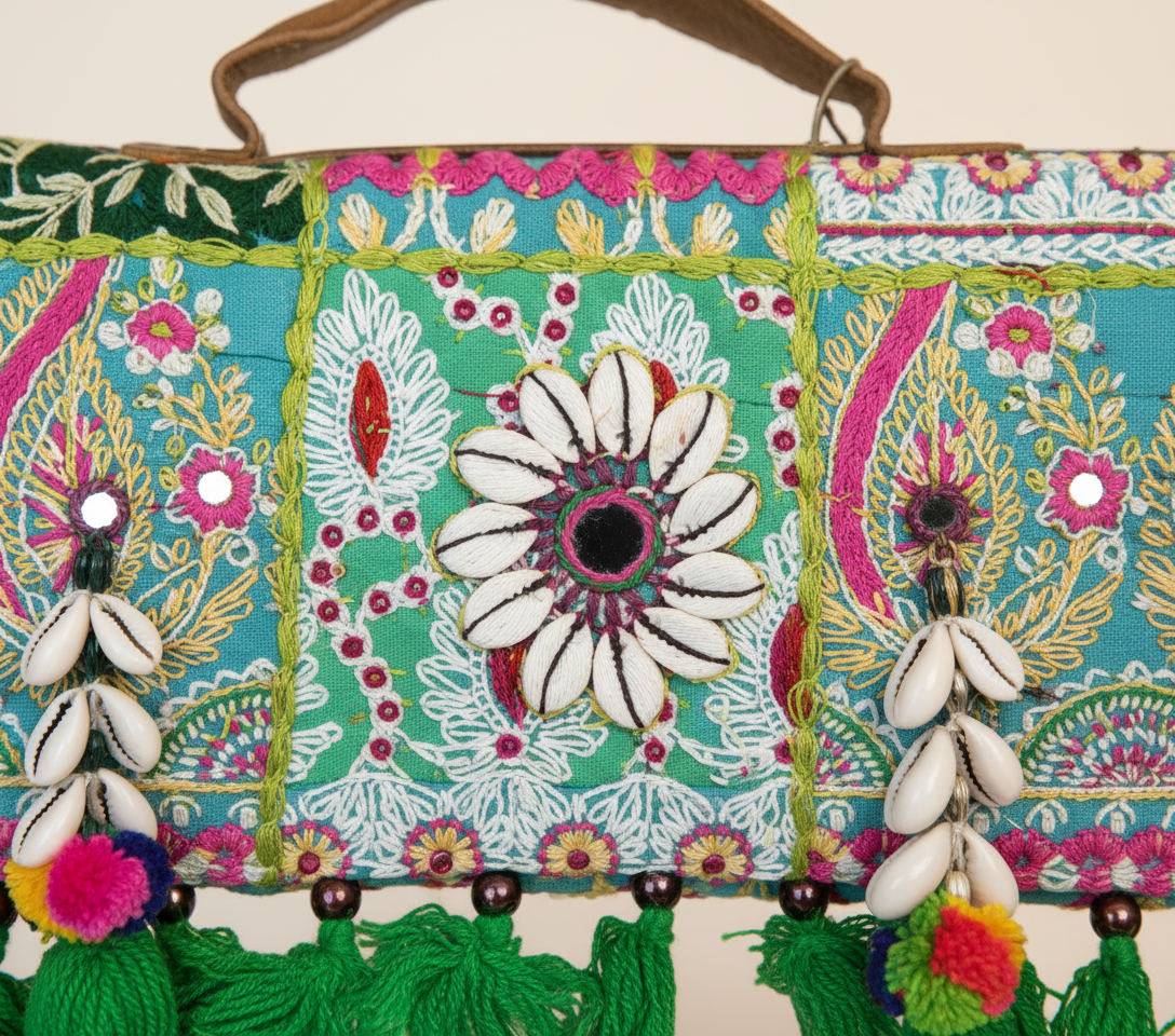 Shell Tassel Tulsi crossbody bag back view