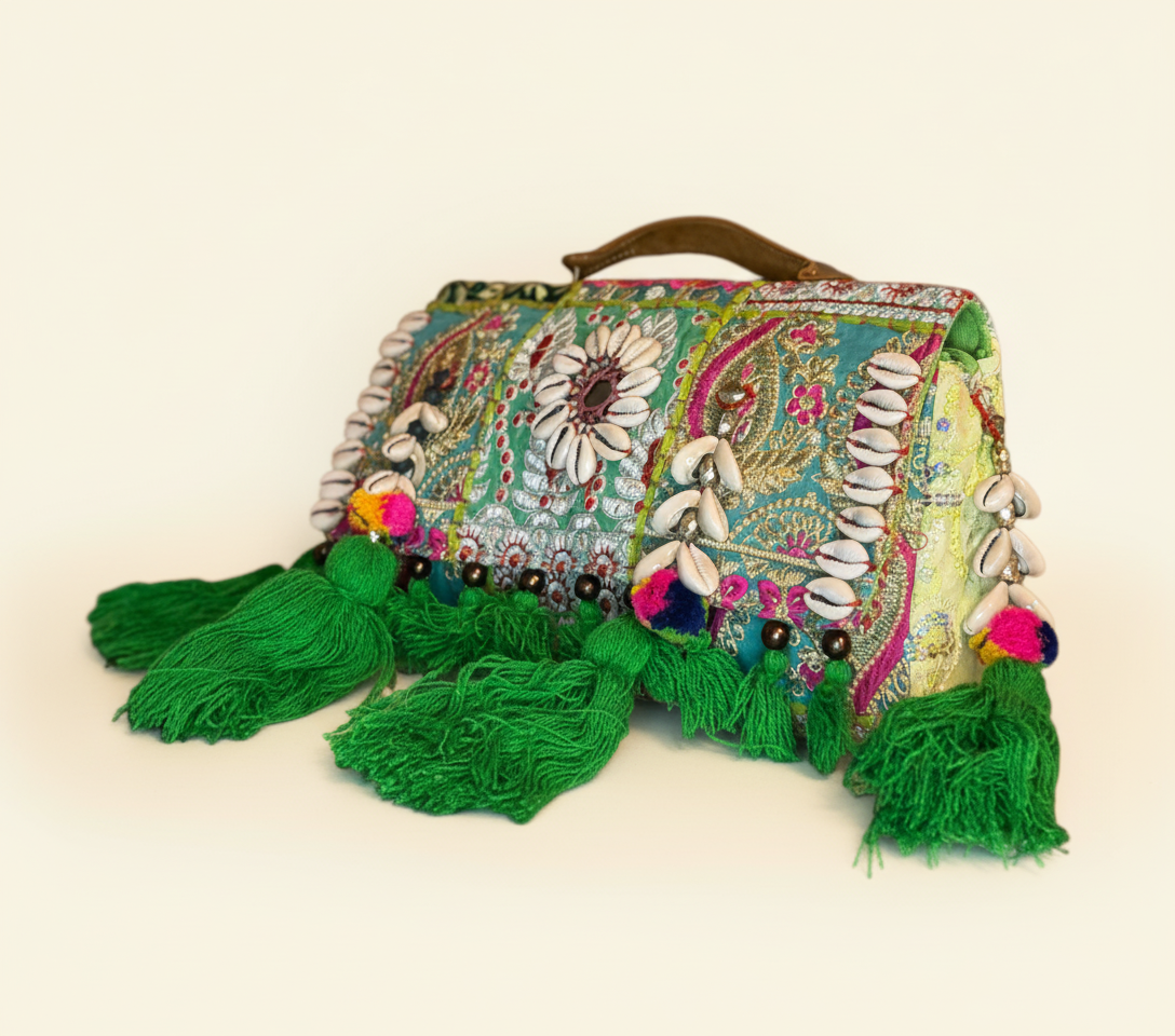 Shell Tassel Tulsi crossbody bag isometric angle
