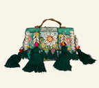Shell Tassel Panna crossbody bag side view showing depth