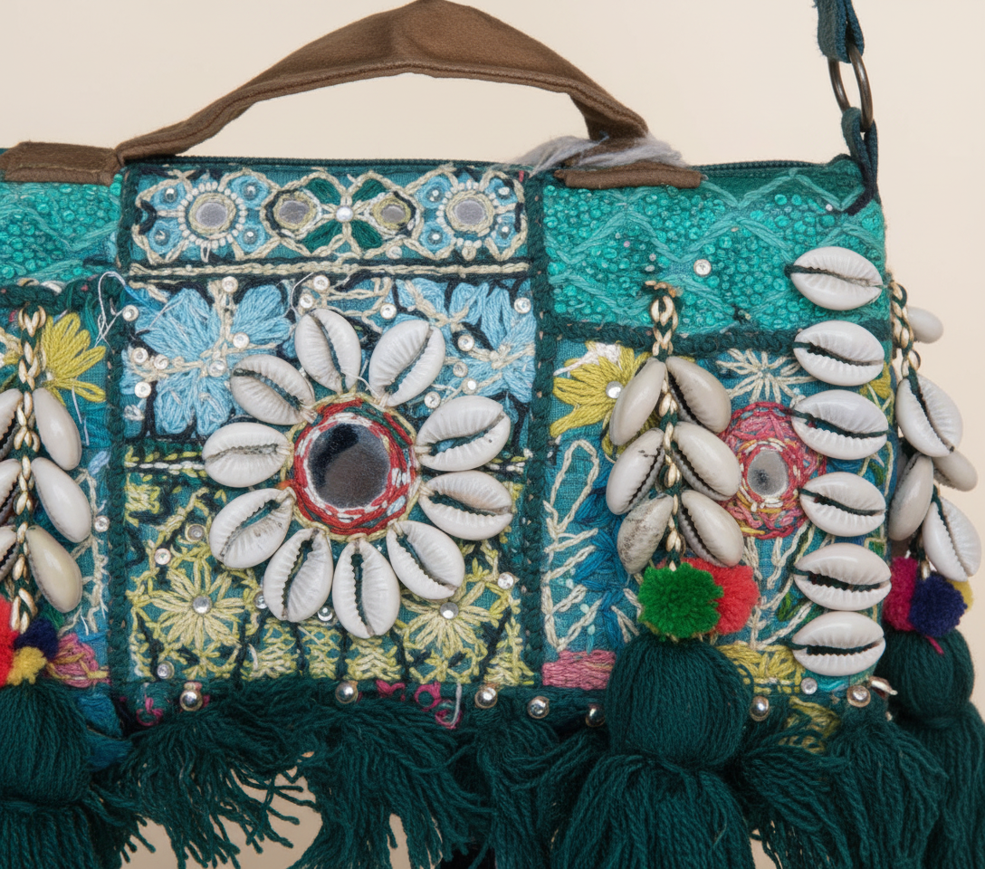 Shell Tassel Panna crossbody bag back view