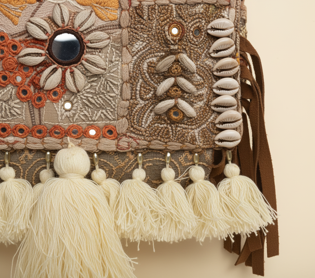 Shell Tassel Moti crossbody bag back view