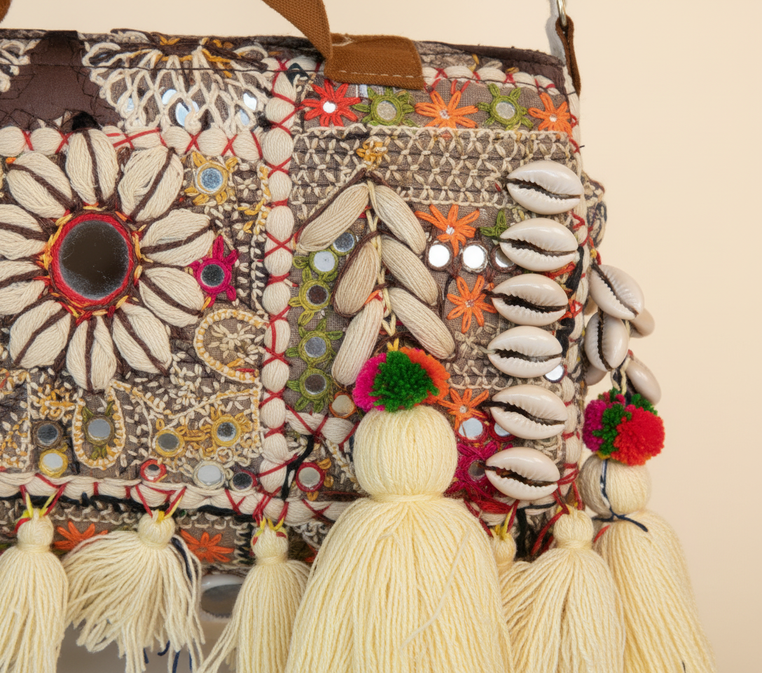 Shell Tassel Chandni crossbody bag back view
