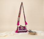 Shell Tassel Gulabi Aag crossbody bag side view showing depth