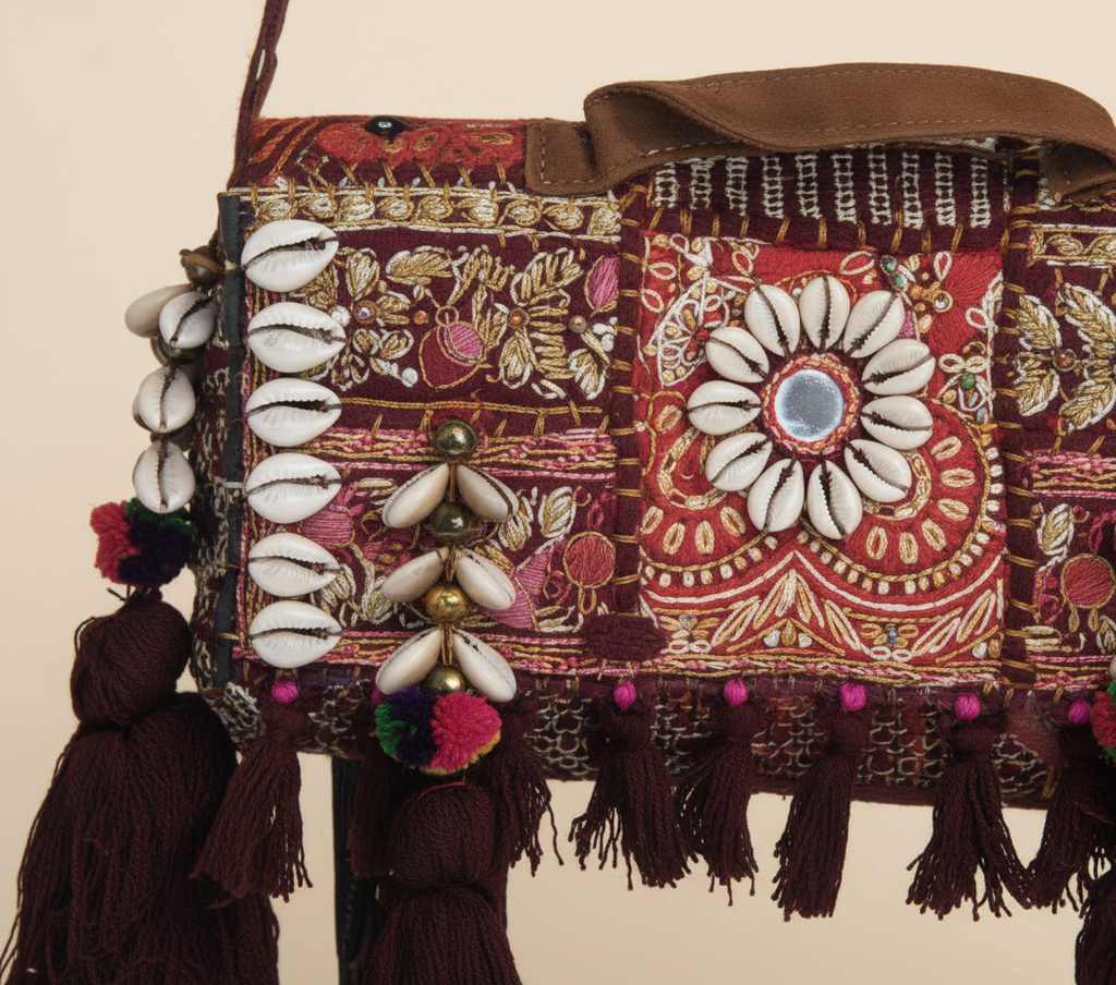 Shell Tassel Mehrunissa crossbody bag back view
