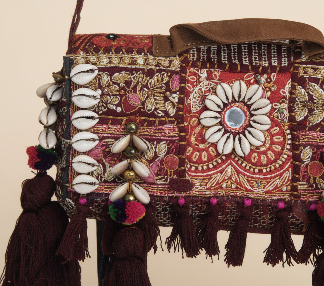 Shell Tassel Mehrunissa crossbody bag back view