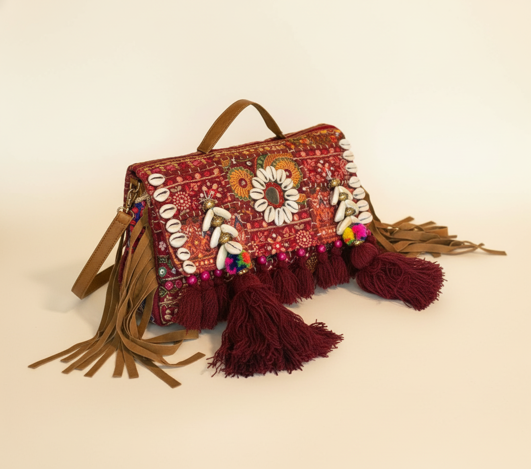 Shell Tassel Katan crossbody bag back view