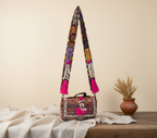 Shell Tassel Gudri crossbody bag side view showing depth