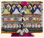 Shell Tassel Bandhej crossbody bag isometric angle