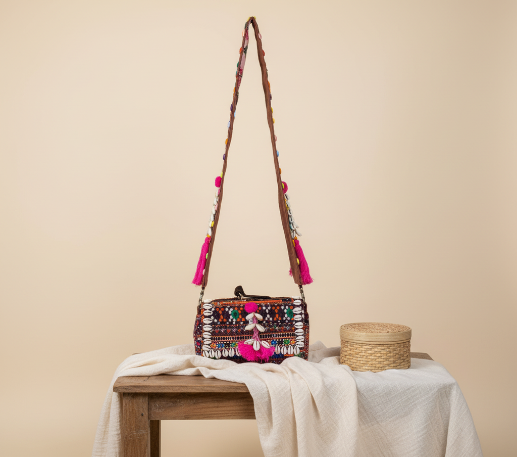 Shell Tassel Dhamaal crossbody bag back view