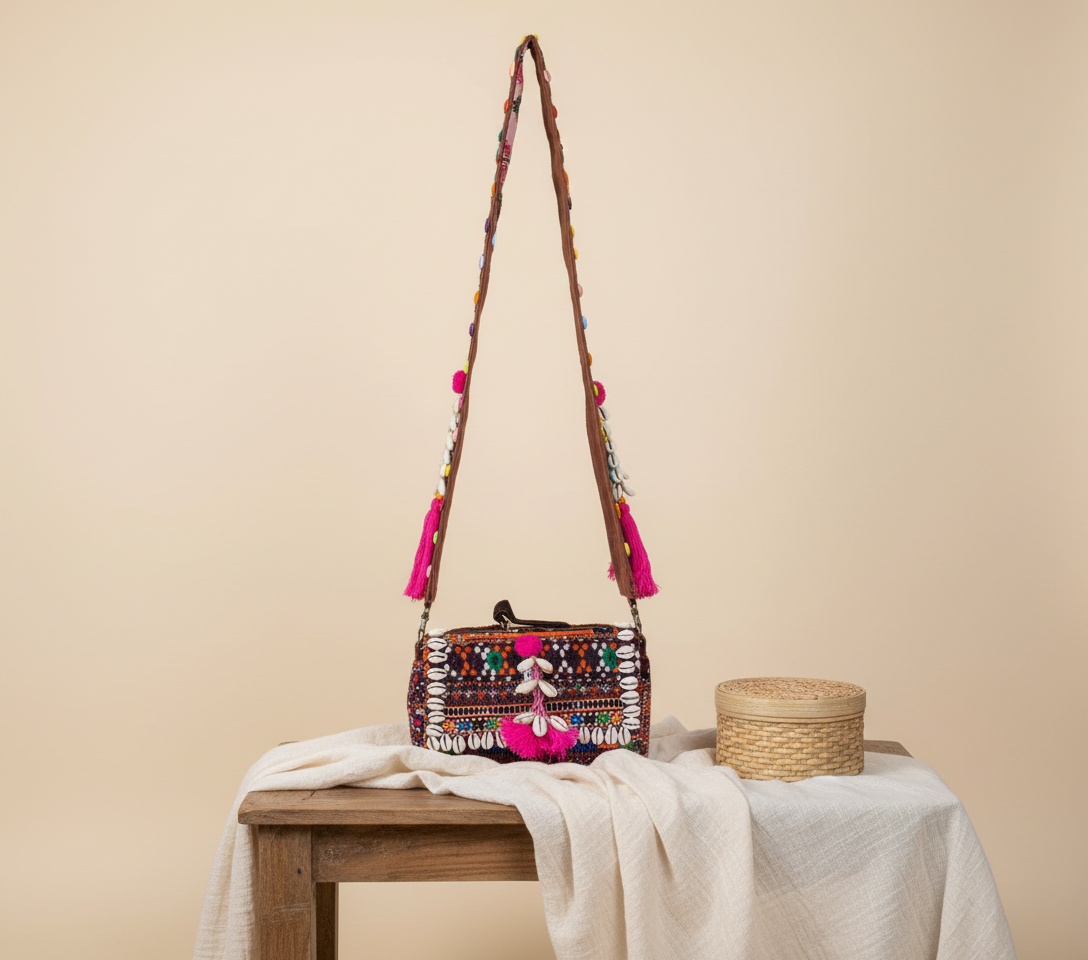 Shell Tassel Dhamaal crossbody bag back view