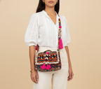 Shell Tassel Banjara crossbody bag front view — Mystic Dhaga