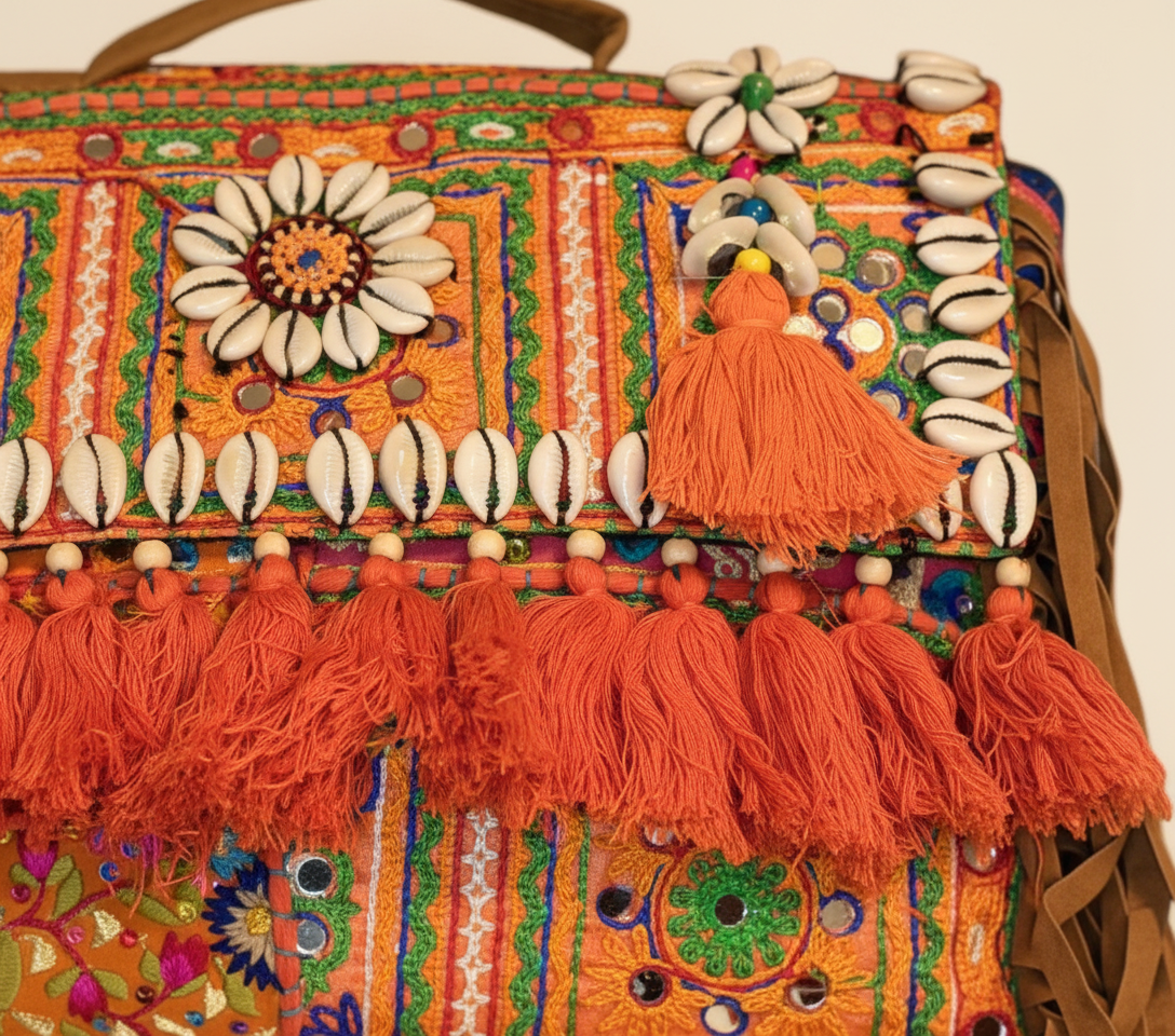 Shell Tassel Kesari crossbody bag back view