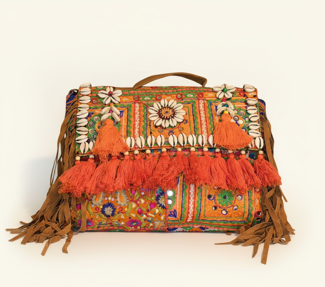 Shell Tassel Kesari crossbody bag isometric angle
