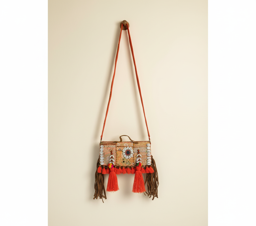 Shell Tassel Narangi crossbody bag isometric angle