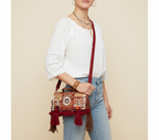 Shell Tassel Manik crossbody bag front view — Mystic Dhaga
