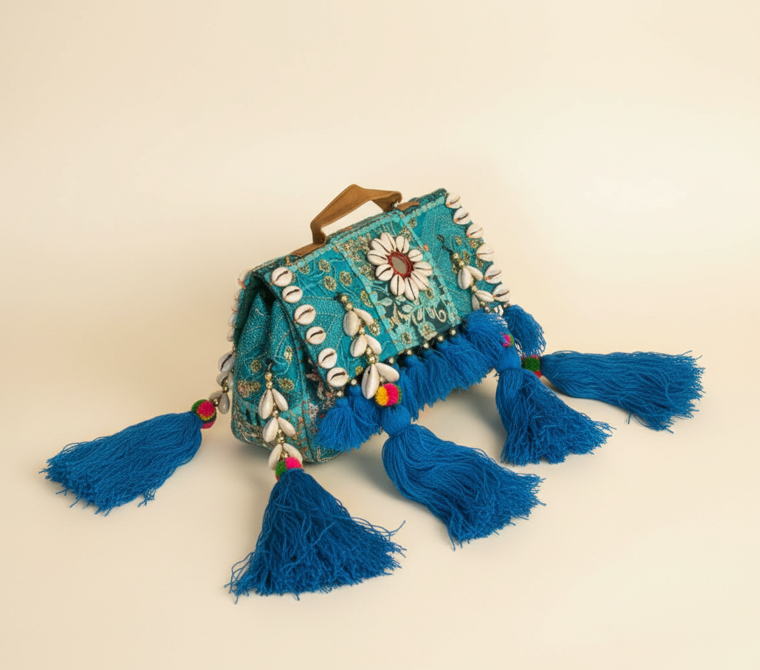 Shell Tassel Ambar crossbody bag isometric angle