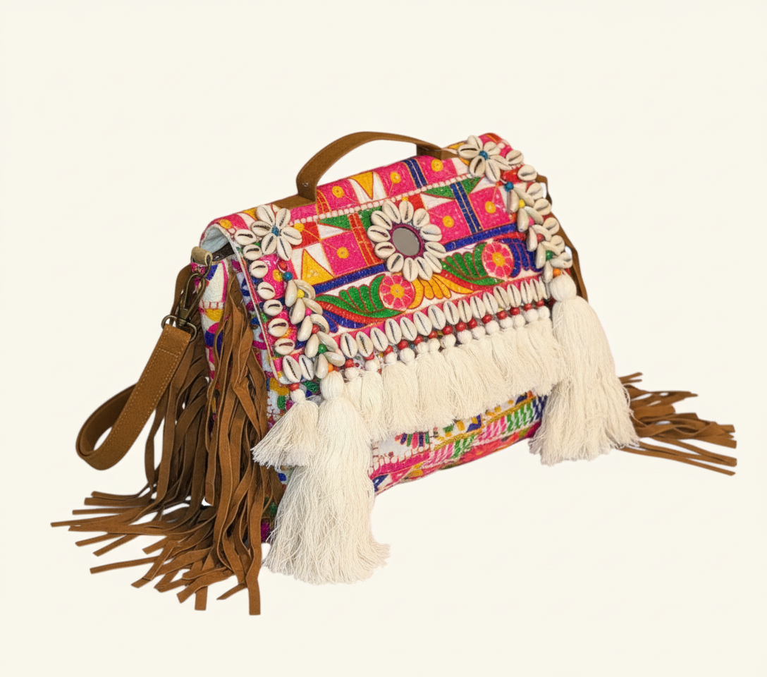 Shell Tassel Dugdh crossbody bag isometric angle
