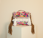 Shell Tassel Dugdh crossbody bag styled on hook — Mystic Dhaga