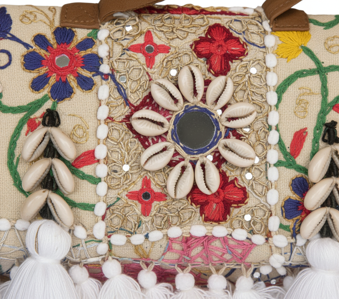 Shell Tassel Shubhra crossbody bag back view