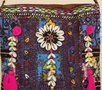 Shell Tassel Indigo Festival sling bag isometric angle
