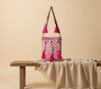 Shell Tassel Rose Chevron sling bag back view