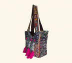 Shell Tassel Midnight Carnival tote bag isometric angle