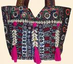 Shell Tassel Ruby Tapestry tote bag back view