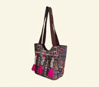 Shell Tassel Amber Mosaic tote bag back view