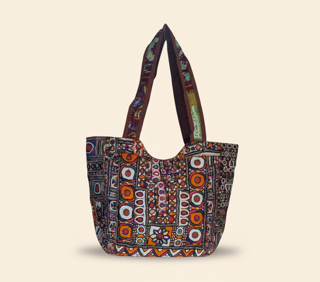Shell Tassel Amber Mosaic tote bag isometric angle