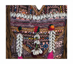 Shell Tassel Indigo Fringe tote bag back view