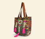Shell Tassel Midnight Bloom tote bag isometric angle