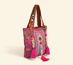 Shell Tassel Carnival Rose tote bag isometric angle