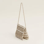 Woven Earth Sand Chevron sling bag isometric angle