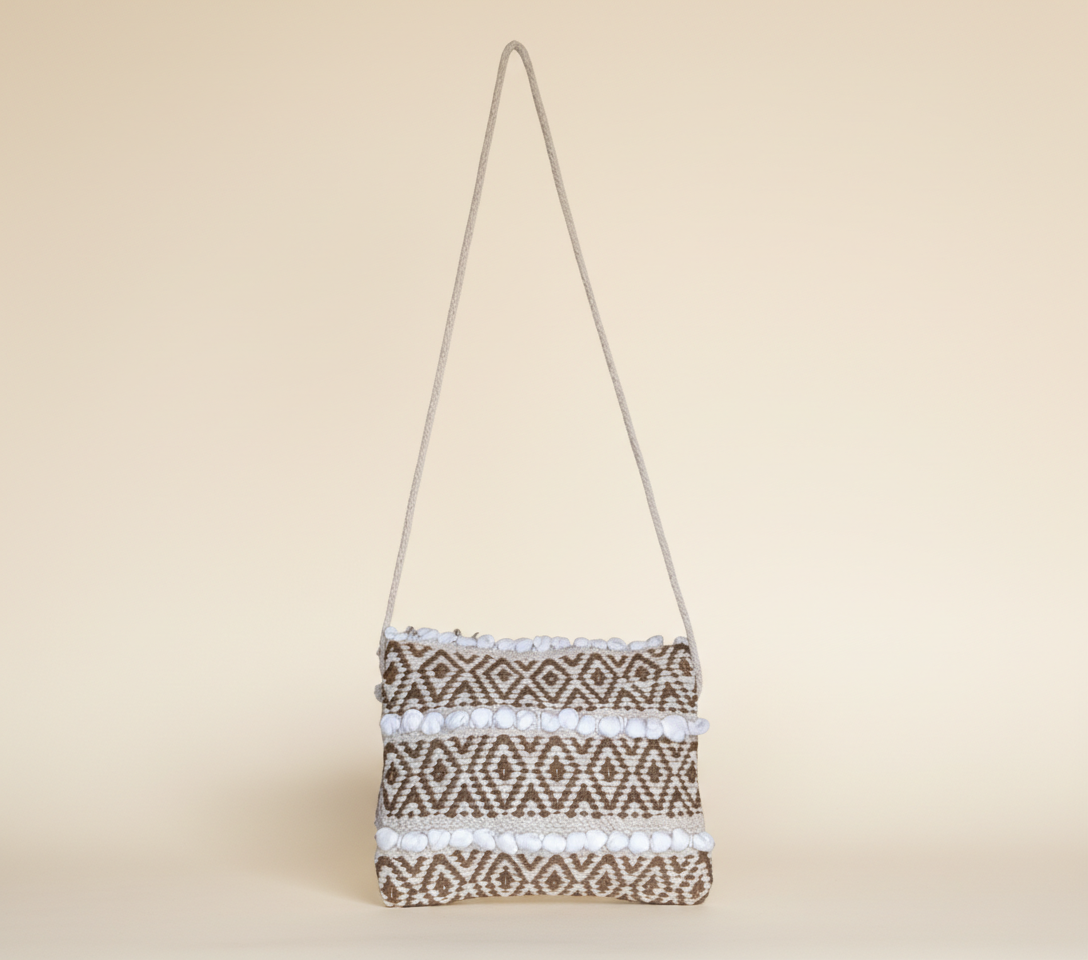 Woven Earth Desert Grid sling bag back view